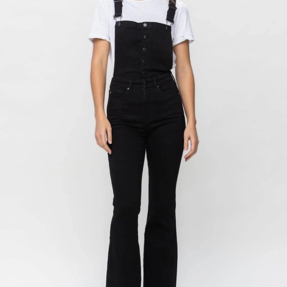 Judy Blue Denim - Judy Blue High waist tummy control top retro flare overall jeans size 2x